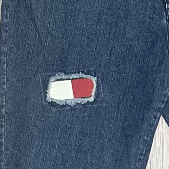 Tommy Hilfiger Women’s Vintage Jeans Size 22 Cropped Denim Patchwork Patriotic - Picture 4 of 6